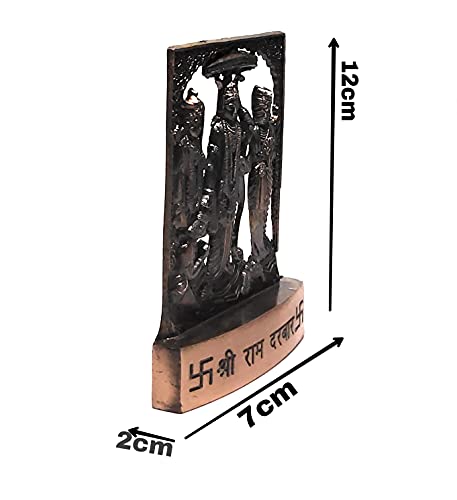 Version 1.0.0 Efinito Metal Ram Darbar Auspicious Indian Art Statues Idol for Car Dashboard Mandir Pooja Murti Temple Puja Home Decor Office Showpiece (Copper Finish) - Image 2