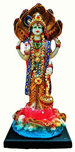Version 1.0.0 Efinito Polyresin Lord Vishnu Murti Narayan Idol (13 x 12 x 31) cm, Multicolour, 1 Piece - Image 2