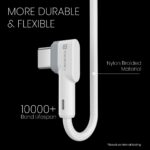 Portronics Konnect L POR-1403 Fast Charging 3A Type-C Fast Charging Cable 1.2 Meter with Charge & Sync Function for All Type-C Devices (White) - Image 3