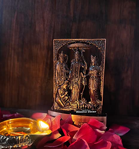 Version 1.0.0 Efinito Metal Ram Darbar Auspicious Indian Art Statues Idol for Car Dashboard Mandir Pooja Murti Temple Puja Home Decor Office Showpiece (Copper Finish) - Image 3