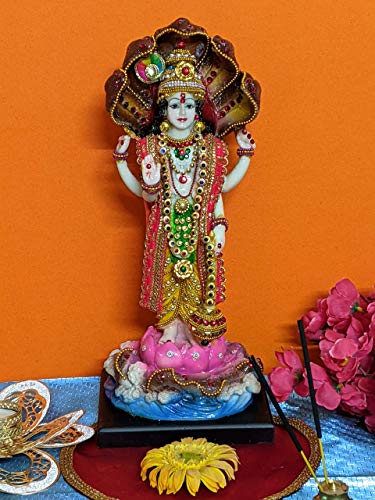 Version 1.0.0 Efinito Polyresin Lord Vishnu Murti Narayan Idol (13 x 12 x 31) cm, Multicolour, 1 Piece - Image 3