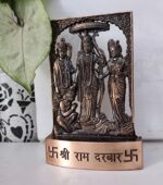 Efinito Metal Ram Darbar Auspicious Indian Art Statues Idol for Car Dashboard Mandir Pooja Murti Temple Puja Home Decor Office Showpiece (Copper Finish)