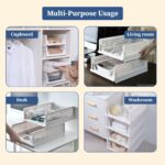 Efinito Set of 4, Stack it Up | Large Cloth Stacker | Foldable Shirt Storage Stacker for Wardrobe | Plastic Stackable Closet Organizer | White | 34L x 44W x 19H Centimeters - Image 6