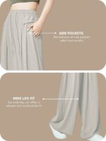 GRECIILOOKS Textured Trousers for Women | Women Loose Fit Trousers | Women's High-Waisted Pant | Women Trousers Pants | Korean Trousers for Women - Image 5