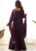 KEDARFAB Women's Georgette Anarkali Designer Gown with Dupatta Set - Image 3