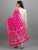 DEVANGI Women's Woven Banarasi Silk Zari Dupatta/Chunni, Width 1 Meter, Length 2.5 Meter - Image 5