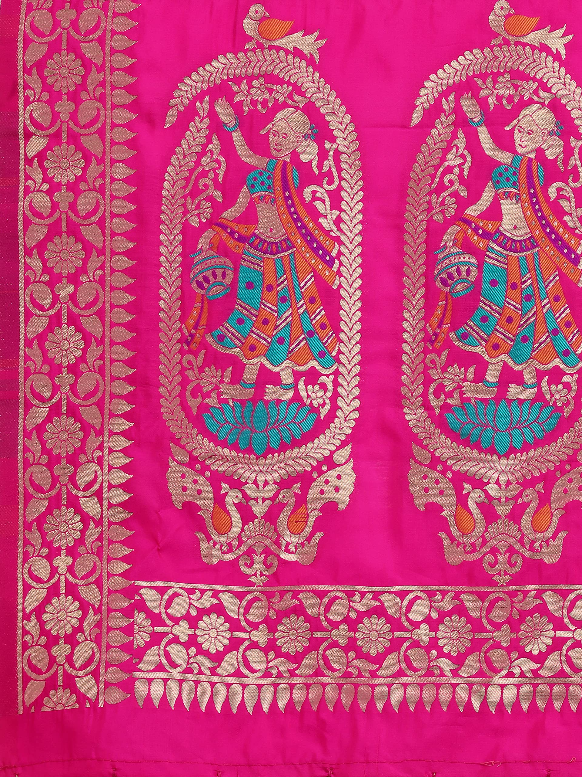Version 1.0.0 DEVANGI Women's Woven Banarasi Silk Zari Dupatta/Chunni, Width 1 Meter, Length 2.5 Meter - Image 6