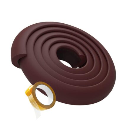 SYGA Baby Safety Strip Furniture Edge Guard Cushion Corner Cover 2 Meter 6.5 feet Tape Infant Bump Protector (L Shape_Brown)
