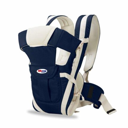 Chinmay Kids Adjustable Hands-Free 4-In-1 Baby Carrier Cum Kangaroo Bag/Sling Bag With Comfortable Head Support & Buckle Straps For 0-18 Months Baby (Blue), Infant