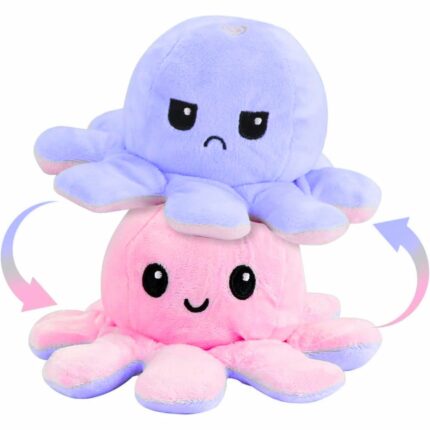 Storio Toy Octopus Plushie Reversible Soft Toys for Kids | Plush Soft Toys for Baby Boys and Girls| Best Gift | Octopus Soft Toy for Kids -PurplePink