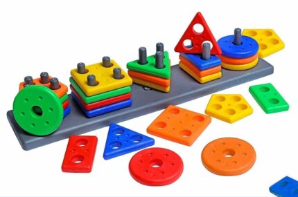 Novo Baby Toys Smart Activity Fun&Learning Blocks Geometrics, Educational & Learning Sorter Toys, Color Choose Stacking Block Game for Kids Baby, 1 2 3+ Year Activity Toys (Geometric Block)