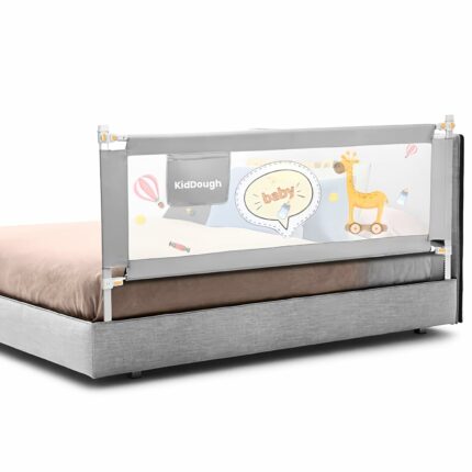 KidDough Bed Rail Guard for Kids Safety Bed Rail for Baby Safety (6.5ft, 1 Side, Grey)