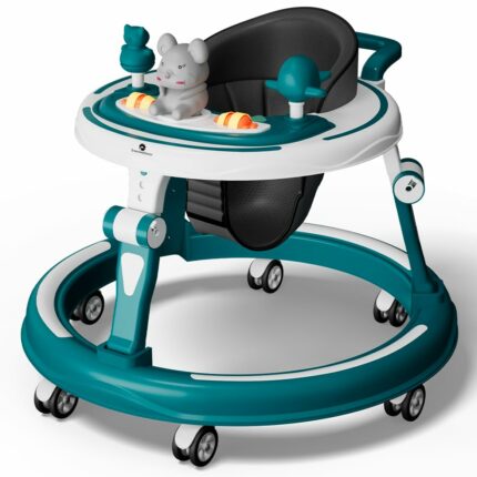 StarAndDaisy 360 Baby Walker 6-24 Months / 7 Level Height Adjustment Walker for Kids Boy and Girl with Switchable Food & Musical Toy Tray/Premium Baby Activity Walker - Blue