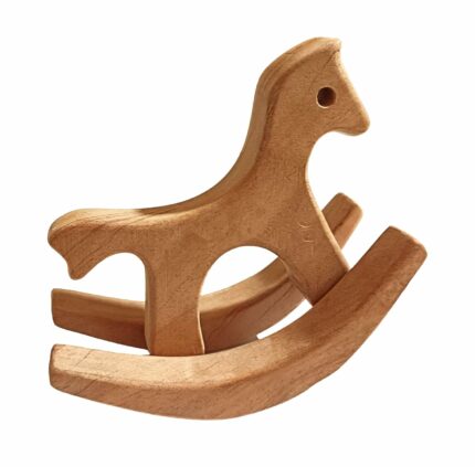 neemtoys Mini Swing Horse for Toddlers Pure Neem Wood, Brown
