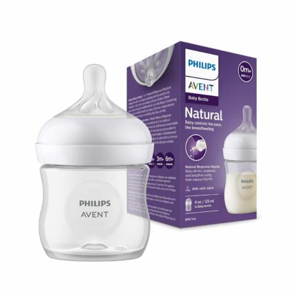 Philips Avent Natural Baby Feeding Bottle | No.1 Brand Recommended by Moms Worldwide | Ideal for 0 months+| Natural Response Technology Mimics Breastfeeding | Uniquely Designed Nipple releases milk only when baby drinks | Pack of 1 | SCY900/01