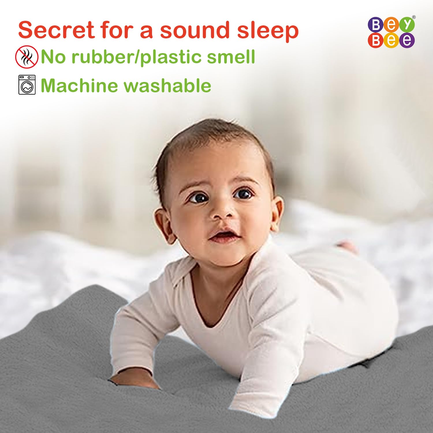 Version 1.0.0 BeyBee Waterproof Quick Dry Sheet for Baby| Bed Pad Anti-Piling Fleece Extra Absorbent Washable Matress Protector| Baby Bed Protector Sheet for Toddler Children, Large Size, 140x100cm, Grey - Image 6