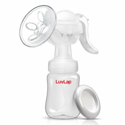 LuvLap Comfy Manual Breast Pump, 3 Level Suction Adjustment, easy Silicone massage cushion & ergonomic handle, Soft & Gentle, BPA Free