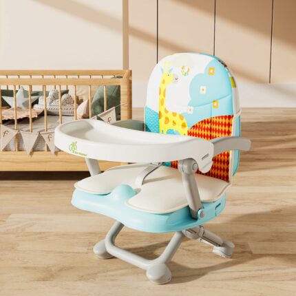 R for Rabbit Candy Pop Baby Booster Chair, 2 in 1 Kids Feeding Chair with 4 Level Height Adjustment, 3 Point Safety Belt and Removable Dining Tray for Age 6 Months?3 Years Infants (Aqua Blue)