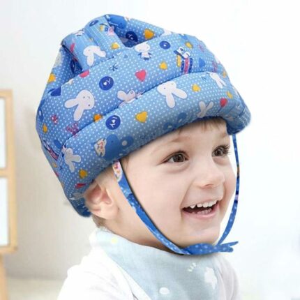 BabyPro Baby Head Safety Helmet for Crawling Walking Baby Head Protector - Head Protection for Safety 6 Months - 2 Years Soft Cushion Safety Headguard, Toddler Helmets Multi Printed (Light Blue)