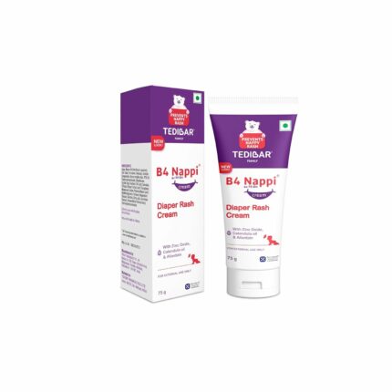 B4 Nappi Baby Diaper Rash Cream 75g (Pack of 1) from Tedibar Family | Protects baby's tender skin from nappy rash| Clinically Recommended - By Torrent Pharma