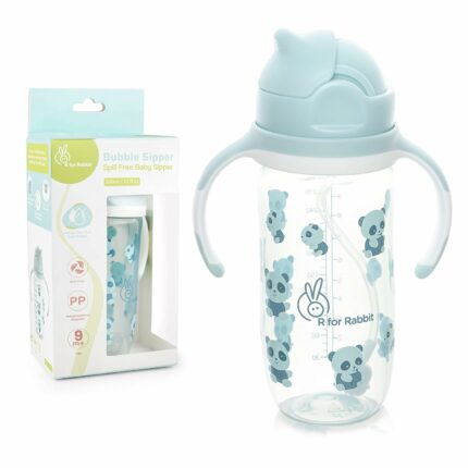 R for Rabbit Premium Bubble Baby Sipper |10 fl oz | Anti Spill Sippy Cup with Soft Silicone Straw BPA Free & Non Toxic for Baby/Kids of 9+ Months - (300 ml Blue)